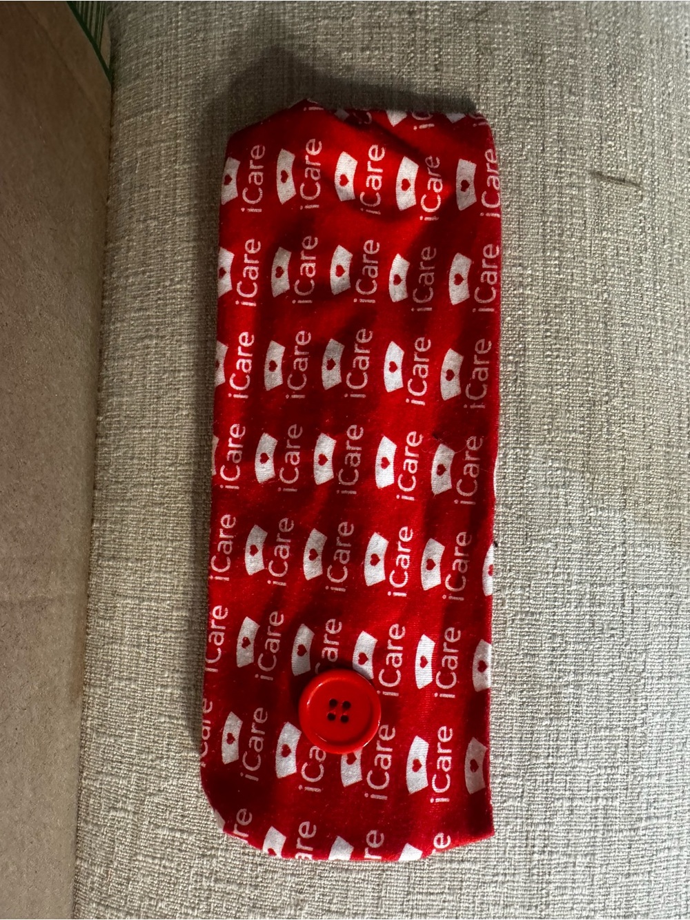 Nurse Print Button Headband in Black with Pink Buttons - Picture 5 of 6